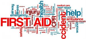 Image of words related to first aid for the family first aid event at windhill community centre.